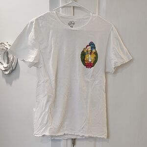 Simpsons Christmas White Graphic T-Shirt